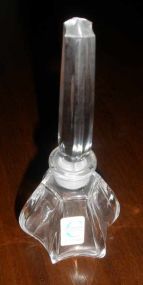 Clear perfume bottle with Cristallerie Oberufisel sticker