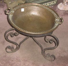 Copper Brazier with Metal Stand
