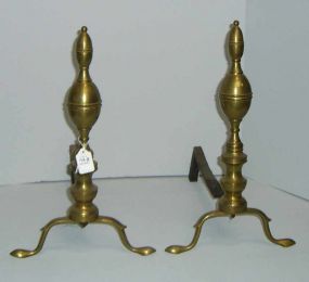 Pair of Brass Double Lemon Andirons