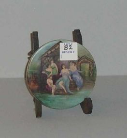 Limoges hand painted plaque with goddesses