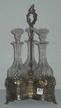 Silver Plate Victorian Tantalus Set