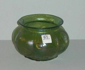 Loetz iridescent green bowl