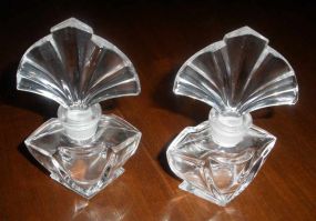 Pair of Clear Perfume Bottles