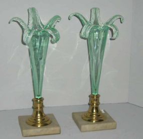 Pair of Venetian Style LYLLIE Vase on Marbleized Base