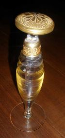 Yellow  & Gold DeVilbiss Perfume Bottle