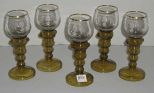 Amber & Clear Wine Glasses