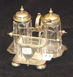 Silver Plate 3 Piece Cruet Set