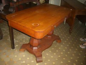 Large solid cherry one drawer library table