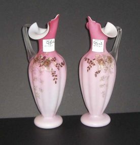 Pair of Pink Pitchers