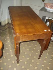 Cherry drop leaf gate leg table with shaped leaves