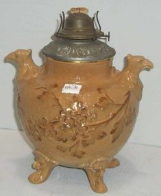 Majolica Chesapeake Pottery Oil Lamp