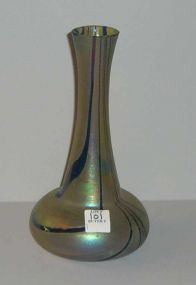Art Glass Swirl Iridescent Vase