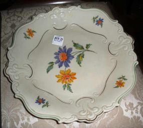Hand painted plate with flowers