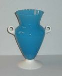 Blue & white double handle vase