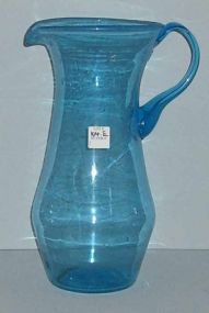 Aqua blue tall pitcher