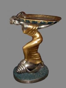 Bronze Lady Bird Bath