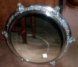 Silver Plate Beveled Mirror Plateau