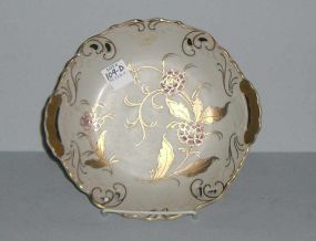 Hand painted gold flowered plate