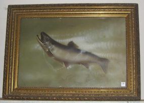 Gilt Frame Lithograph of Trout by Gurdon Trumbull