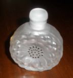 Lalique perfume bottle with frosted flower design
