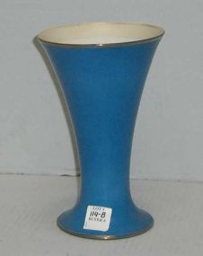 Nippon Blue Flare Top Vase w/Gold Banding