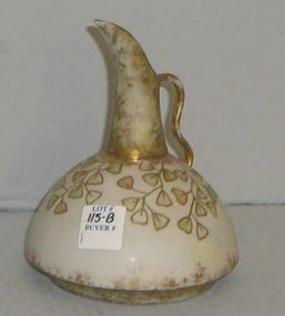 Small Gold Outlined Floral Decorated and Gilt Ewer