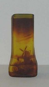 Muller Fres Juneville cameo vase with windmill design