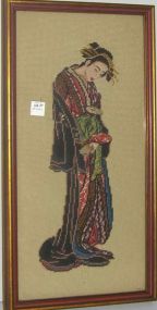 Oriental needlepoint picture