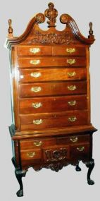 Philadelphia Style Mahogany High Boy Chest on Chest