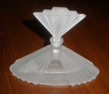 Frosted fan shaped perfume bottle & stopper