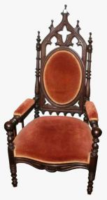 Walnut Gothic Arm Chair