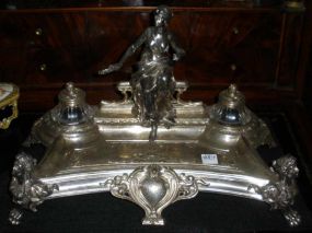 Victorian Silver Plated Ink Stand