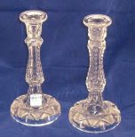 Pair of Cut Glass Candlestick Holders