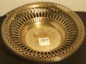 Gorham sterling silver pierced side bowl monogrammed