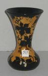 Gouda Holland black & yellow vase - signed Regina