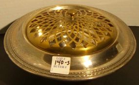 Sterling Silver Flower Center w/Brass Pierced Top