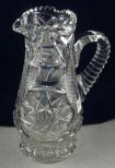 Heavy Cut Glass Pitcher