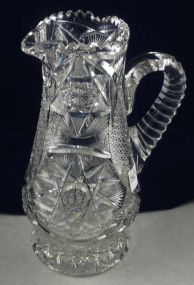 Heavy Cut Glass Pitcher