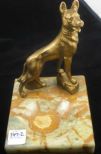 Onyx Ashtray w/Bronze Dog