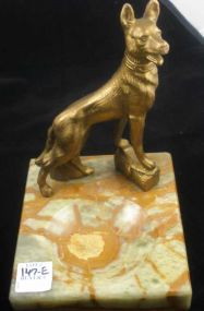 Onyx Ashtray w/Bronze Dog