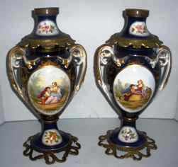 Pair of Old Paris Oil Lamps