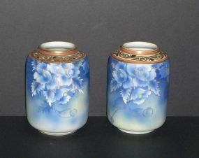 Pair of Nippon Vases with Flowers