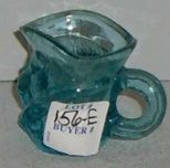 Small Glass Aqua Creamer Shaped In Form of A Toby Man's Head