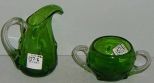 Art Glass Creamer and Sugar