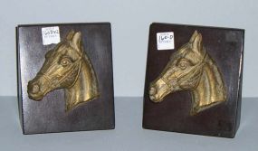 Pair of Wood Horse Bookends