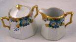 Germany Lustered Pearl Colored Creamer & Sugar