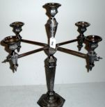 5 Light Silver Plated Candelabra