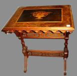 Walnut Veneer Marble Top Table