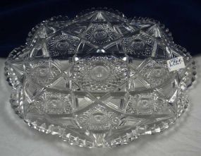 Scalloped heavy cut glass tray