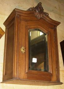 Wall French Provincial Style Oak Hanging Cabinet